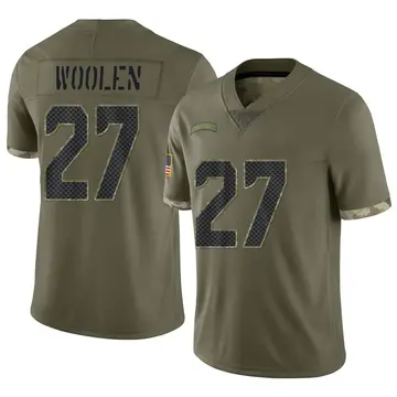 Nike Tariq Woolen Youth Limited Seattle Seahawks Olive 2022 Salute To Service Jersey