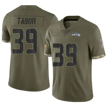 Nike Teez Tabor Men's Limited Seattle Seahawks Olive 2022 Salute To Service Jersey