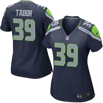 Nike Teez Tabor Women's Game Seattle Seahawks Navy Team Color Jersey