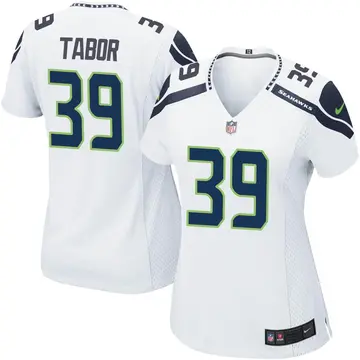 Nike Teez Tabor Women's Game Seattle Seahawks White Jersey