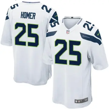 Nike Travis Homer Men's Game Seattle Seahawks White Jersey