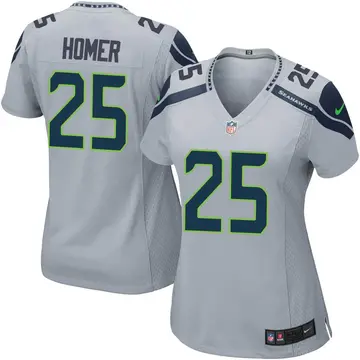 Nike Travis Homer Women's Game Seattle Seahawks Gray Alternate Jersey