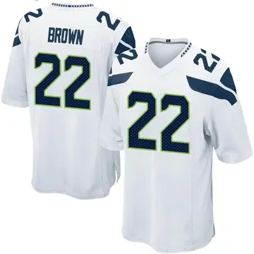 Nike Tre Brown Men's Game Seattle Seahawks White Jersey