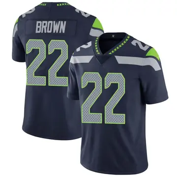 Nike Tre Brown Men's Limited Seattle Seahawks Navy Team Color Vapor Untouchable Jersey