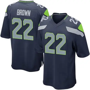 Nike Tre Brown Youth Game Seattle Seahawks Navy Team Color Jersey