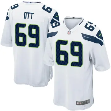 Nike Tyler Ott Men's Game Seattle Seahawks White Jersey