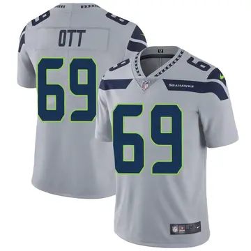 Nike Tyler Ott Men's Limited Seattle Seahawks Gray Alternate Vapor Untouchable Jersey