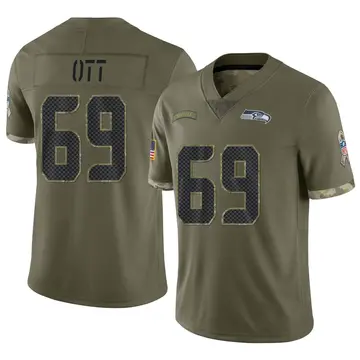 Nike Tyler Ott Men's Limited Seattle Seahawks Olive 2022 Salute To Service Jersey
