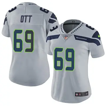 Nike Tyler Ott Women's Limited Seattle Seahawks Gray Alternate Vapor Untouchable Jersey