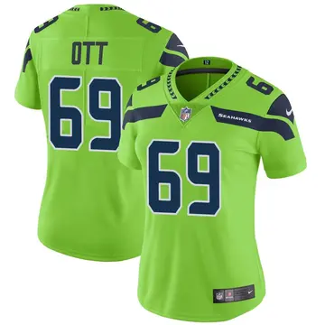 Nike Tyler Ott Women's Limited Seattle Seahawks Green Color Rush Neon Jersey