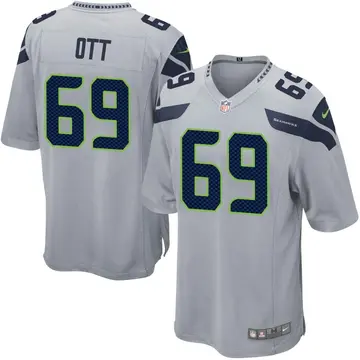 Nike Tyler Ott Youth Game Seattle Seahawks Gray Alternate Jersey