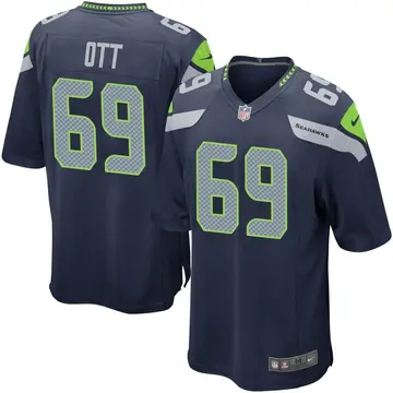 Nike Tyler Ott Youth Game Seattle Seahawks Navy Team Color Jersey