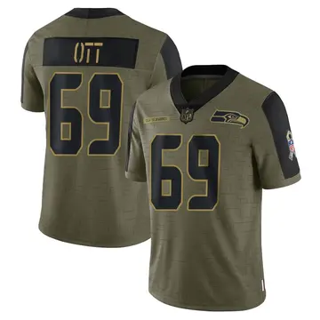 Nike Tyler Ott Youth Limited Seattle Seahawks Olive 2021 Salute To Service Jersey