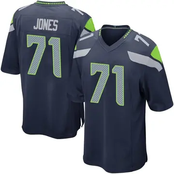 Nike Walter Jones Men's Game Seattle Seahawks Navy Team Color Jersey