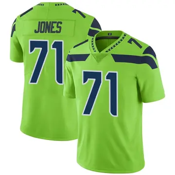 Nike Walter Jones Youth Limited Seattle Seahawks Green Color Rush Neon Jersey