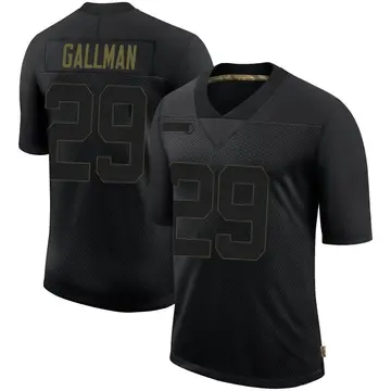 Nike Wayne Gallman Men's Limited Seattle Seahawks Black 2020 Salute To Service Jersey