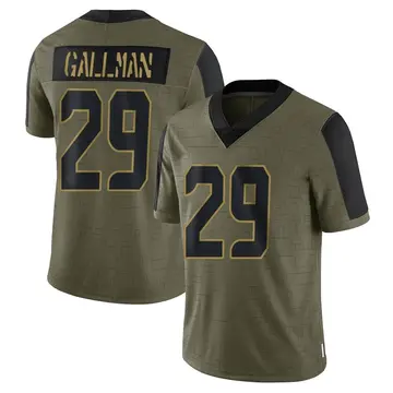 Nike Wayne Gallman Men's Limited Seattle Seahawks Olive 2021 Salute To Service Jersey