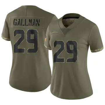 Nike Wayne Gallman Women's Limited Seattle Seahawks Olive 2022 Salute To Service Jersey