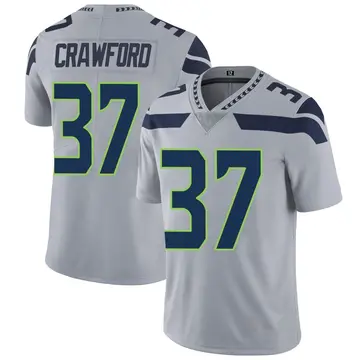 Nike Xavier Crawford Men's Limited Seattle Seahawks Gray Alternate Vapor Untouchable Jersey