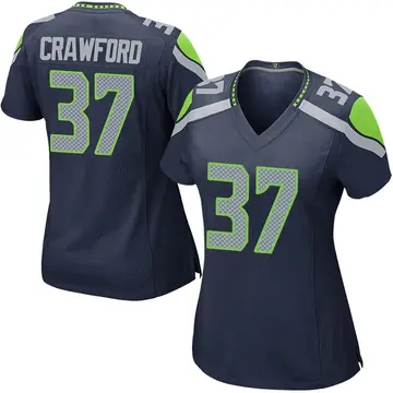 Nike Xavier Crawford Women's Game Seattle Seahawks Navy Team Color Jersey